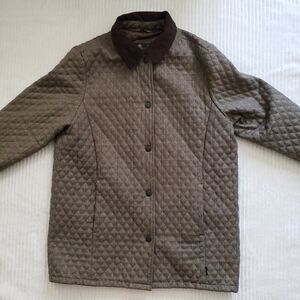 Barbour Quilted Brown Green Jacket excellent condition